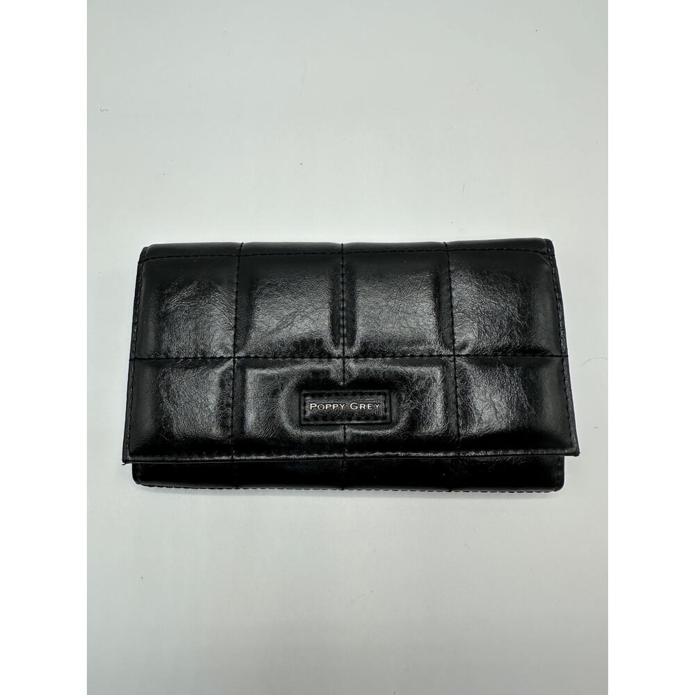 🖤 Poppy Grey Quilted Vegan Leather Bifold Wallet w/ RFID 🖤